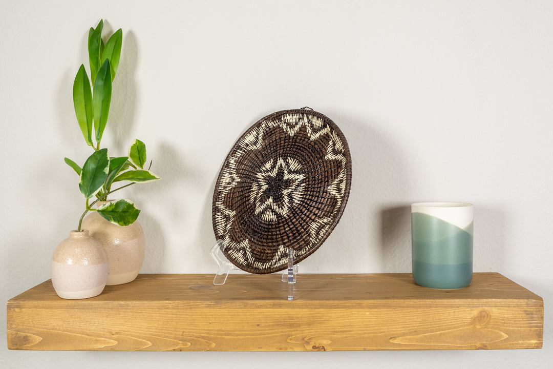 Galaxy Brown And White Black Hole Basket Plate