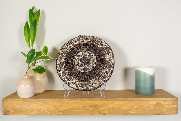 Galaxy Brown And White Black Hole Basket Plate