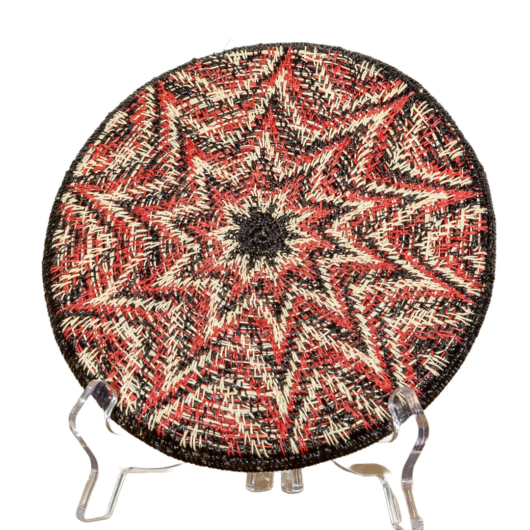 Galaxy Red Black And White Bursting Star Basket Plate