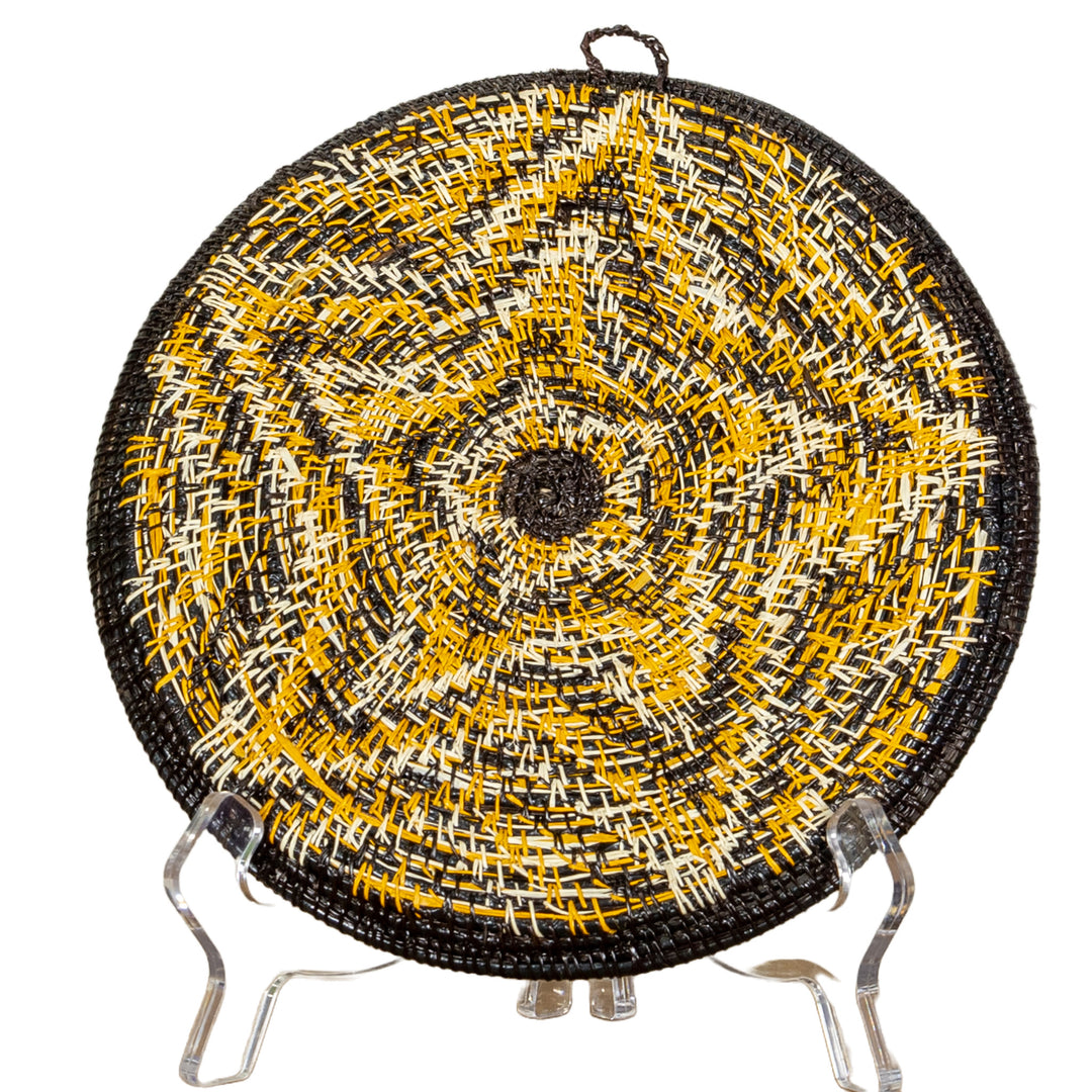 Galaxy Gold Black And White Bursting Star Basket Plate