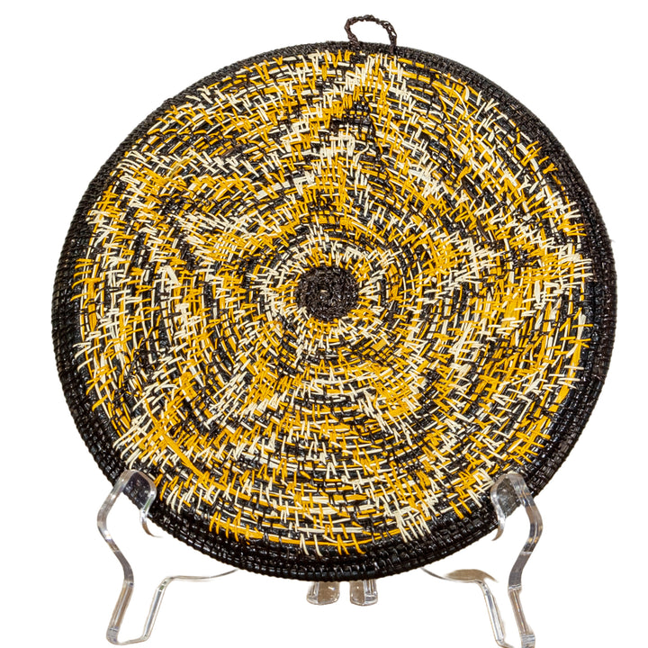 Galaxy Gold Black And White Bursting Star Basket Plate