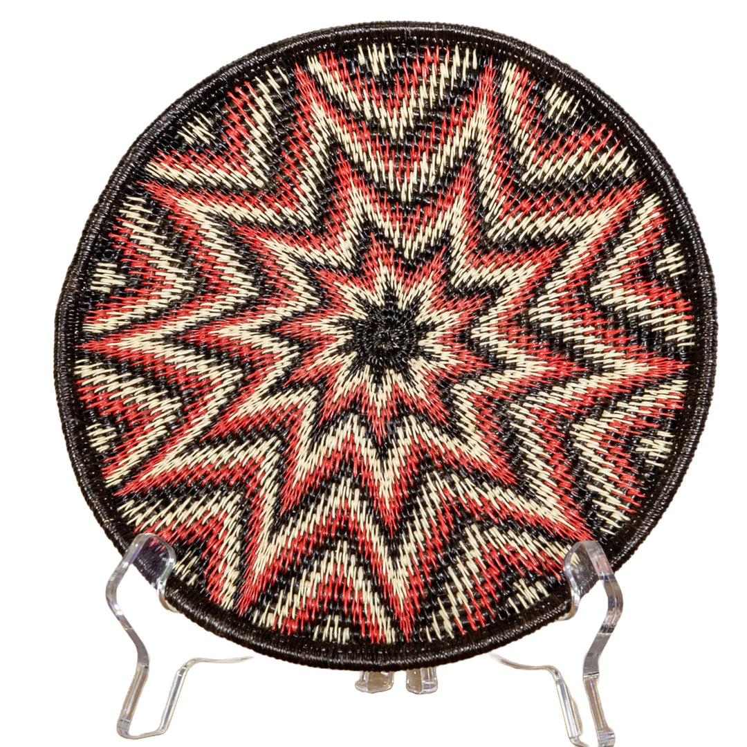 Galaxy Red Black And White Bursting Star Basket Plate