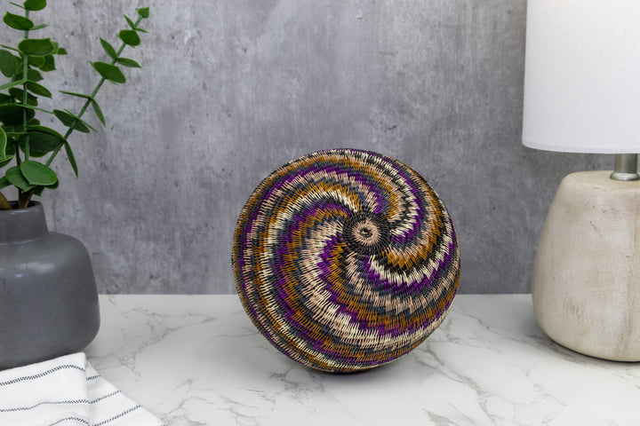 Black Brown And Purple Woven Basket