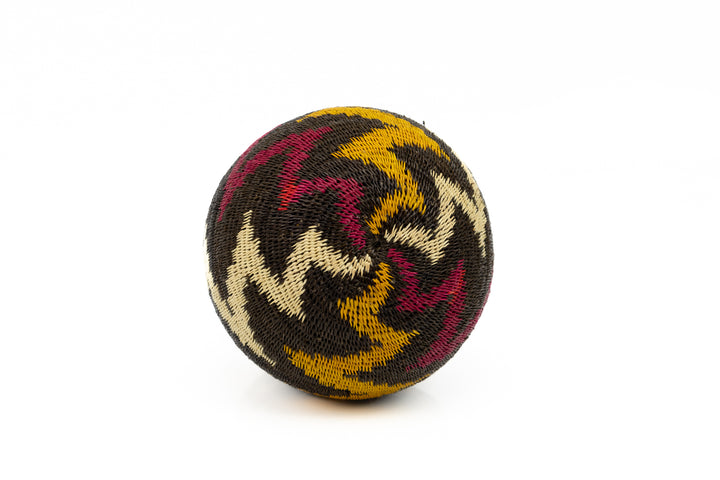 Black Burgundy and Gold Woven Basket