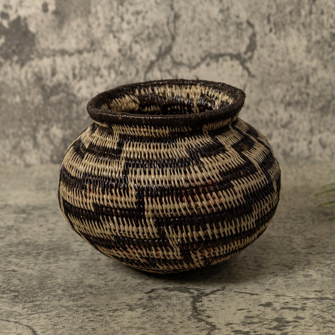 Black And Brown Sanke Spiral Rainforest Basket