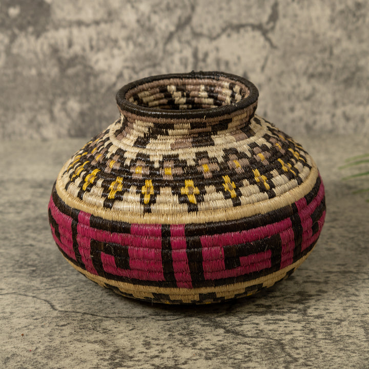 Multi-Color Greek Key Jungle Rainforest Basket