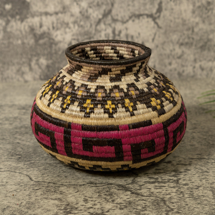 Multi-Color Greek Key Jungle Rainforest Basket