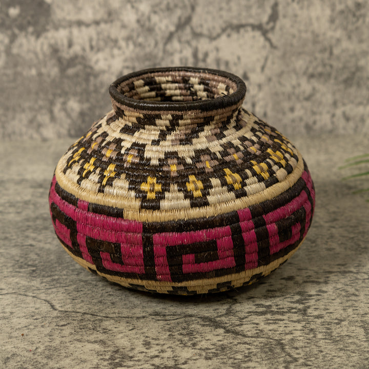 Multi-Color Greek Key Jungle Rainforest Basket