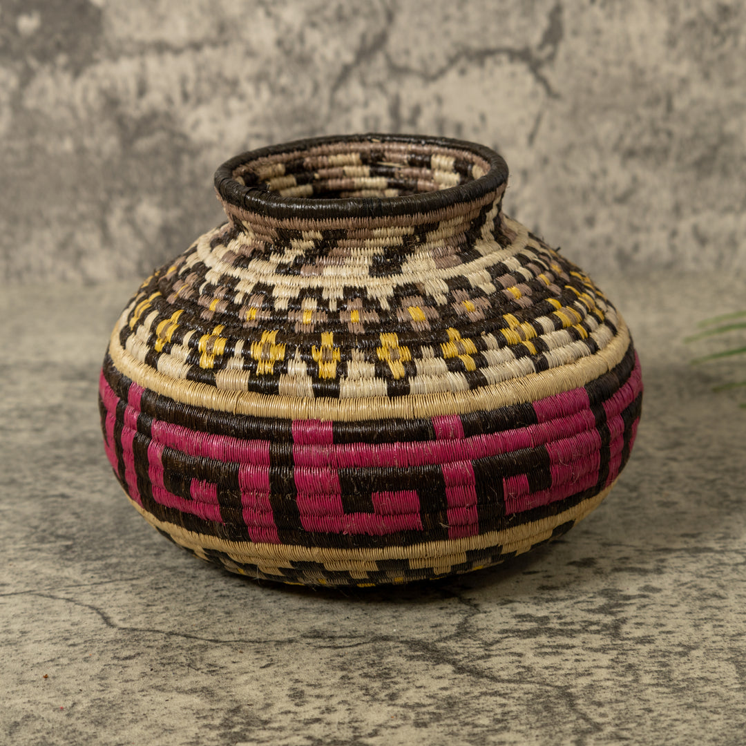 Multi-Color Greek Key Jungle Rainforest Basket