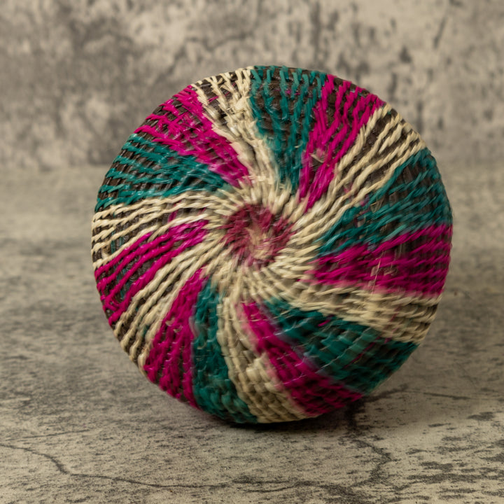 Pink Green And White Jungle Rainforest Basket With Top