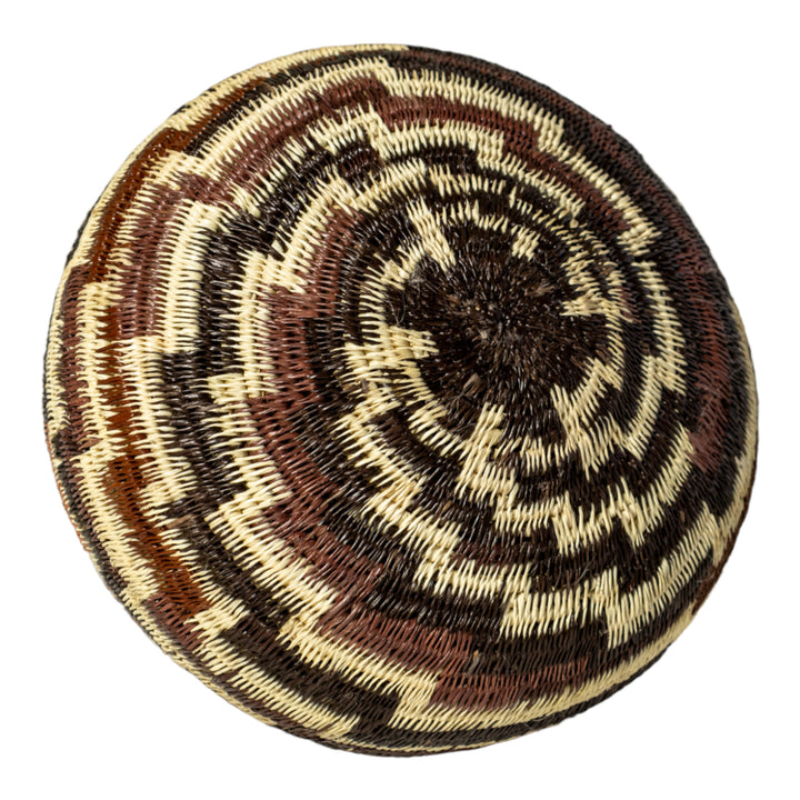 ZigZag Brown And White Woven Basket