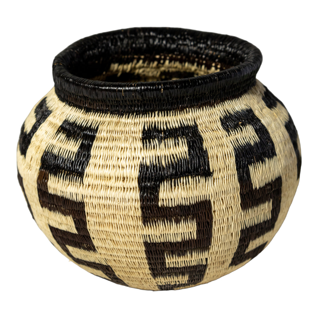 Black And White Southwest Design Woven Basket