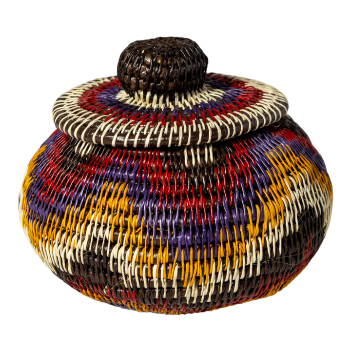 Red White And Gold Star Woven Basket
