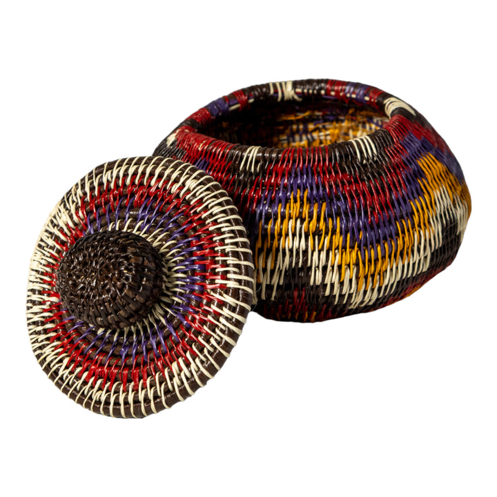 Red White And Gold Star Woven Basket