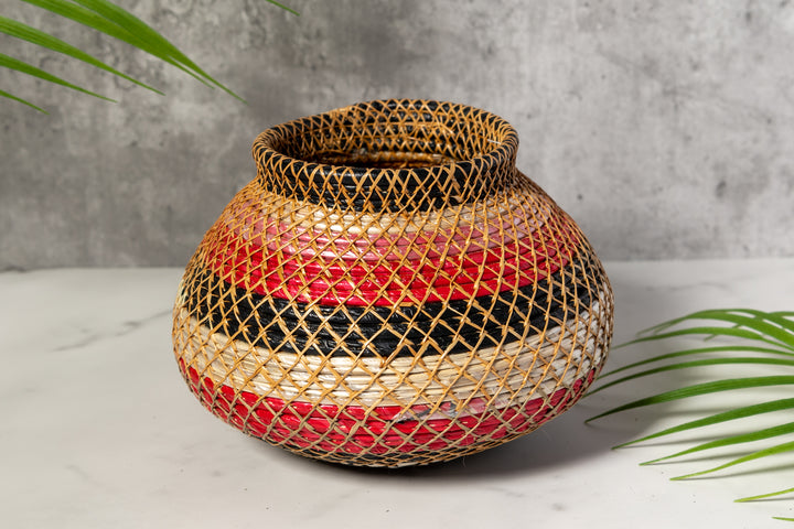 Silver Fish Net Woven Basket
