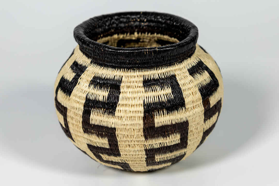 Black And White Southwest Design Woven Basket