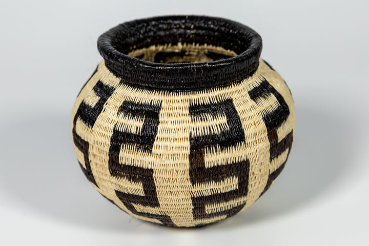 Black And White Southwest Design Woven Basket