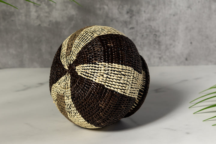 Black White And Green Woven Basket