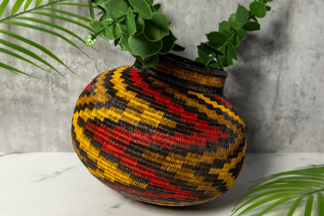 ZigZag Flames Of Fire Woven Basket