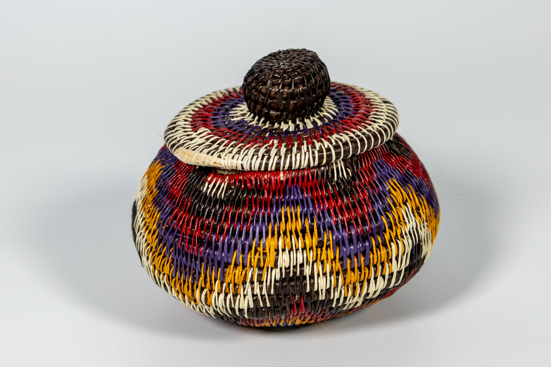 Red White And Gold Star Woven Basket
