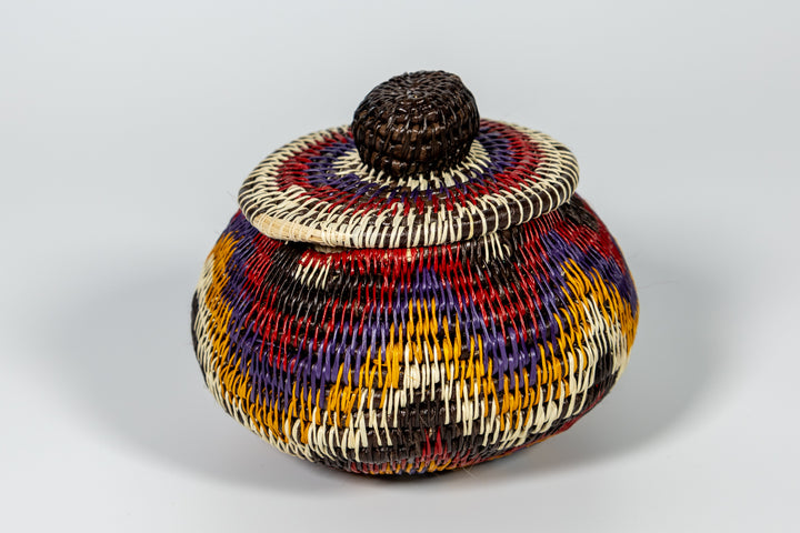 Red White And Gold Star Woven Basket