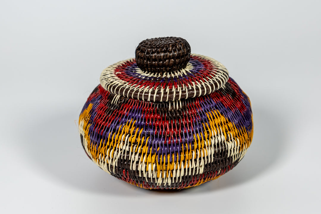 Red White And Gold Star Woven Basket