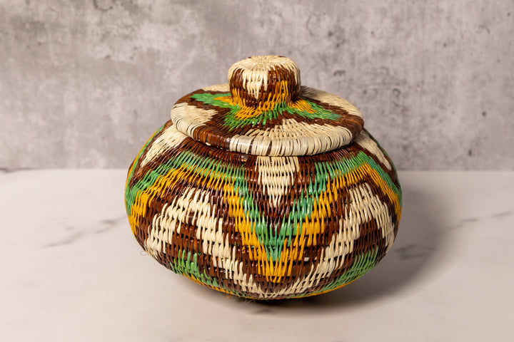 Surfing Waves Woven Basket With Top