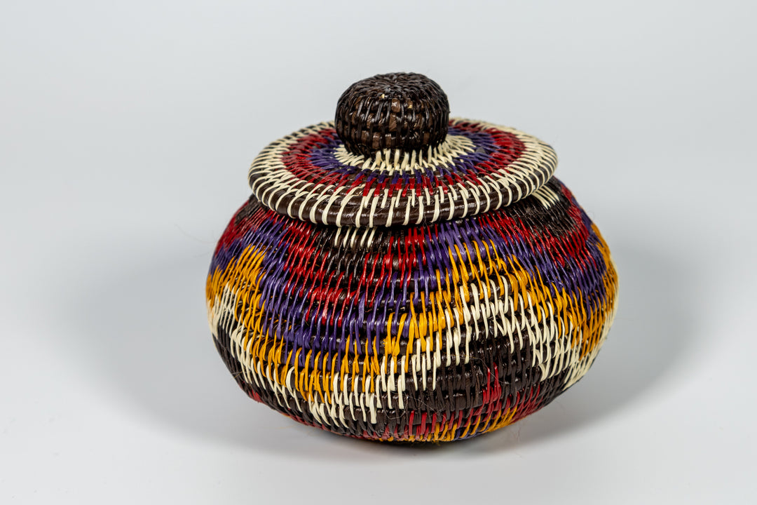 Red White And Gold Star Woven Basket