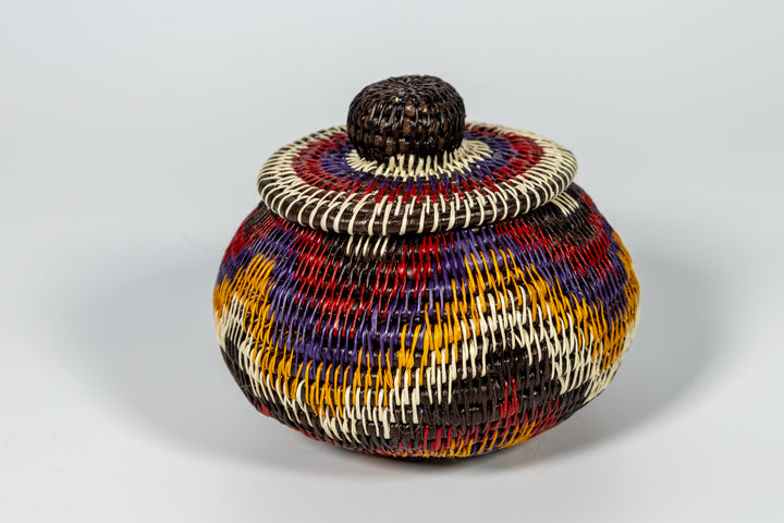 Red White And Gold Star Woven Basket