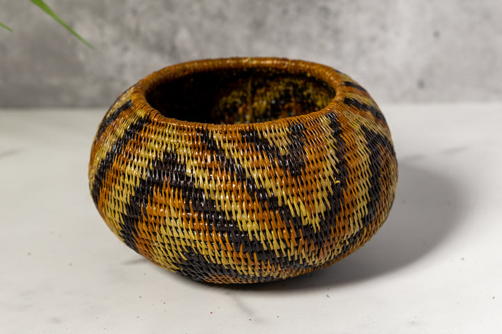 Brown Forest Chimes Woven Basket With Top