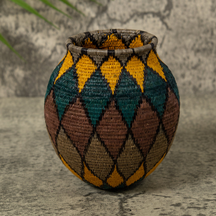 Green Gold and Brown Rainforest Basket
