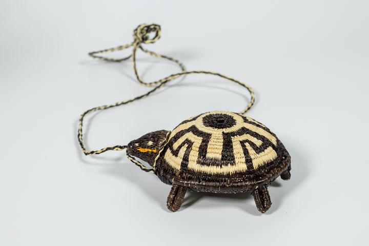 Black And White Turtle Purse Woven Basket