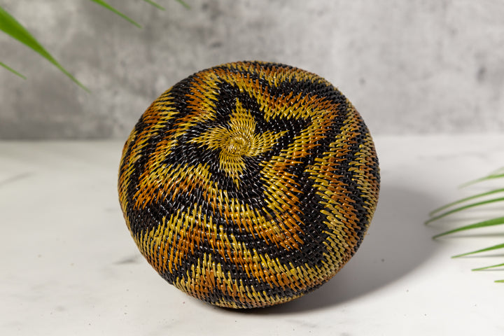 Brown Forest Chimes Woven Basket With Top