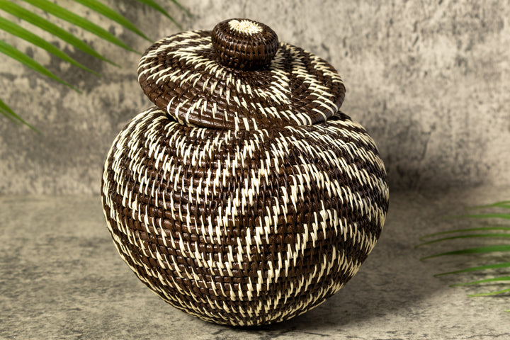 Gentle Waves Woven Basket With Top