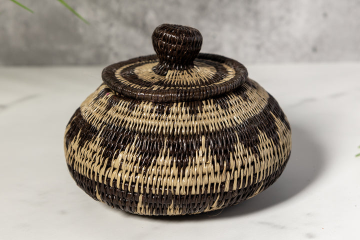 Serene Rainforest Woven Basket With Top