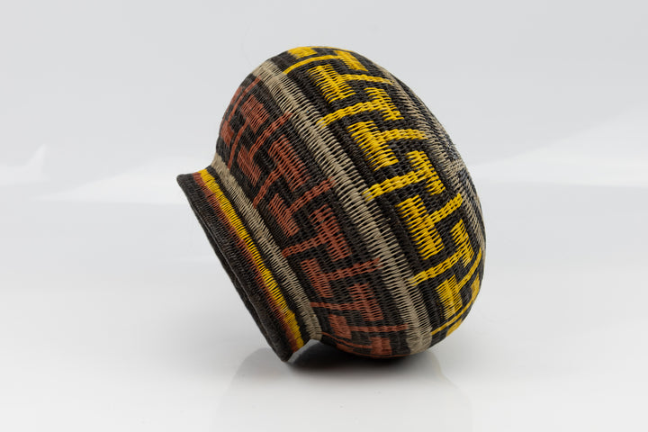 Black Brown and Gold Woven Basket