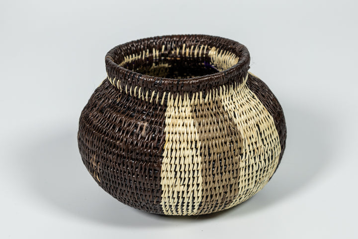 Black White And Green Woven Basket