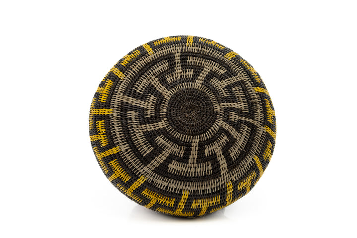 Black Brown and Gold Woven Basket