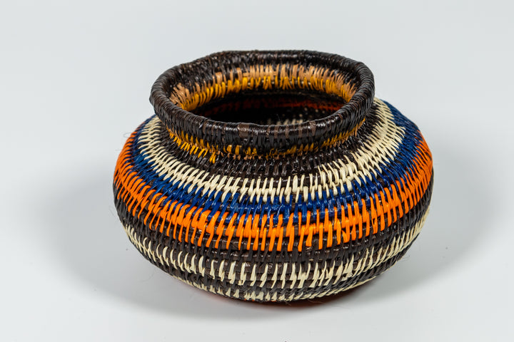 Orange Blue And Purple Woven Basket