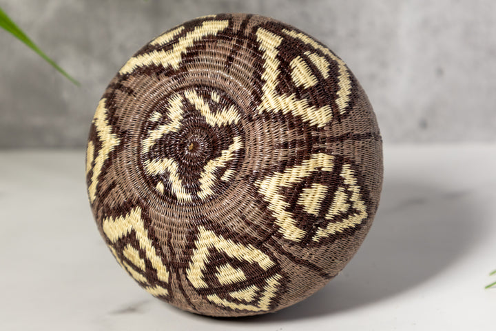 Black Gray And White Diamond Woven Basket