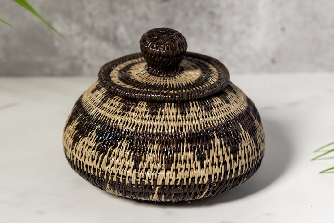 Serene Rainforest Woven Basket With Top
