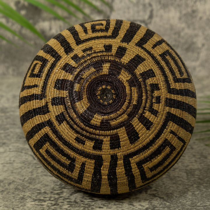 Black And Brown Greek Key Rainforest Basket