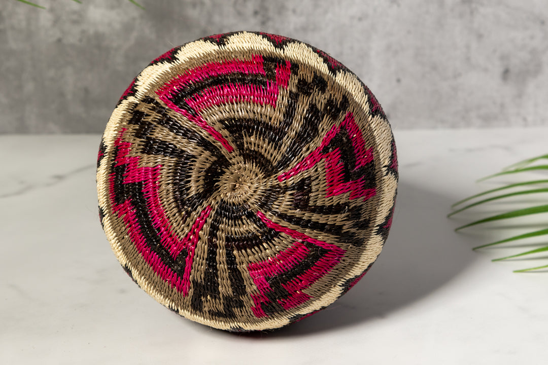 Violet Gray Black And White Diamond Woven Basket