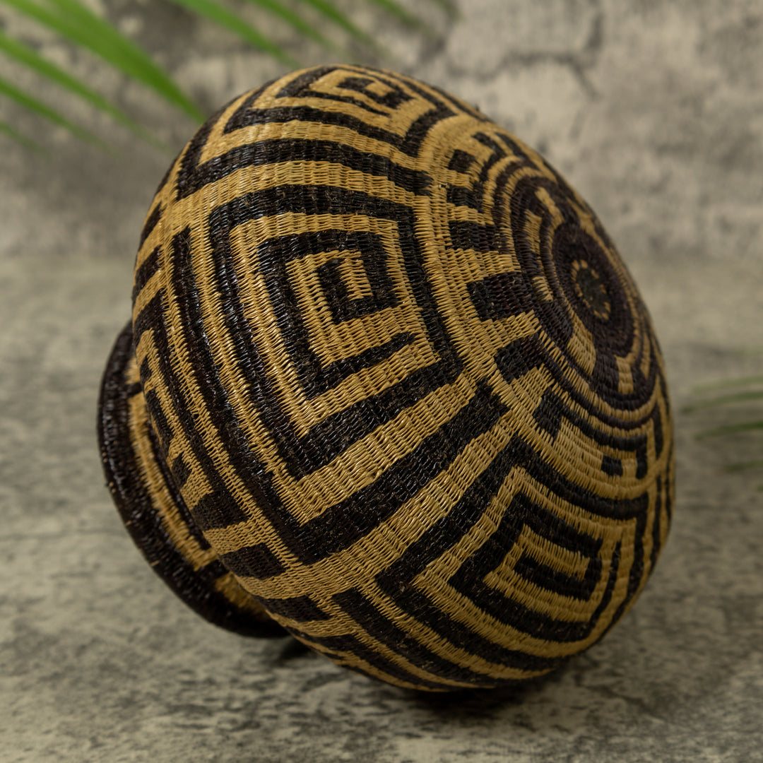 Black And Brown Greek Key Rainforest Basket