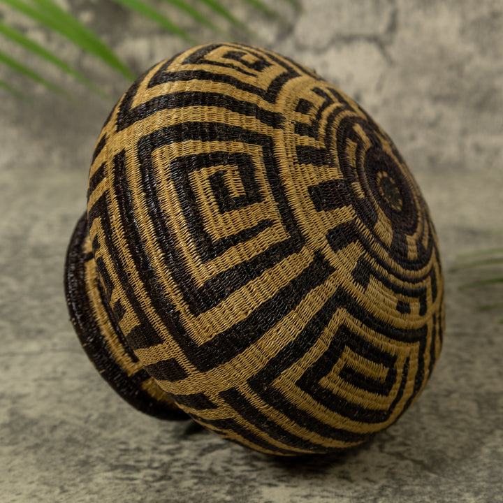 Black And Brown Greek Key Rainforest Basket