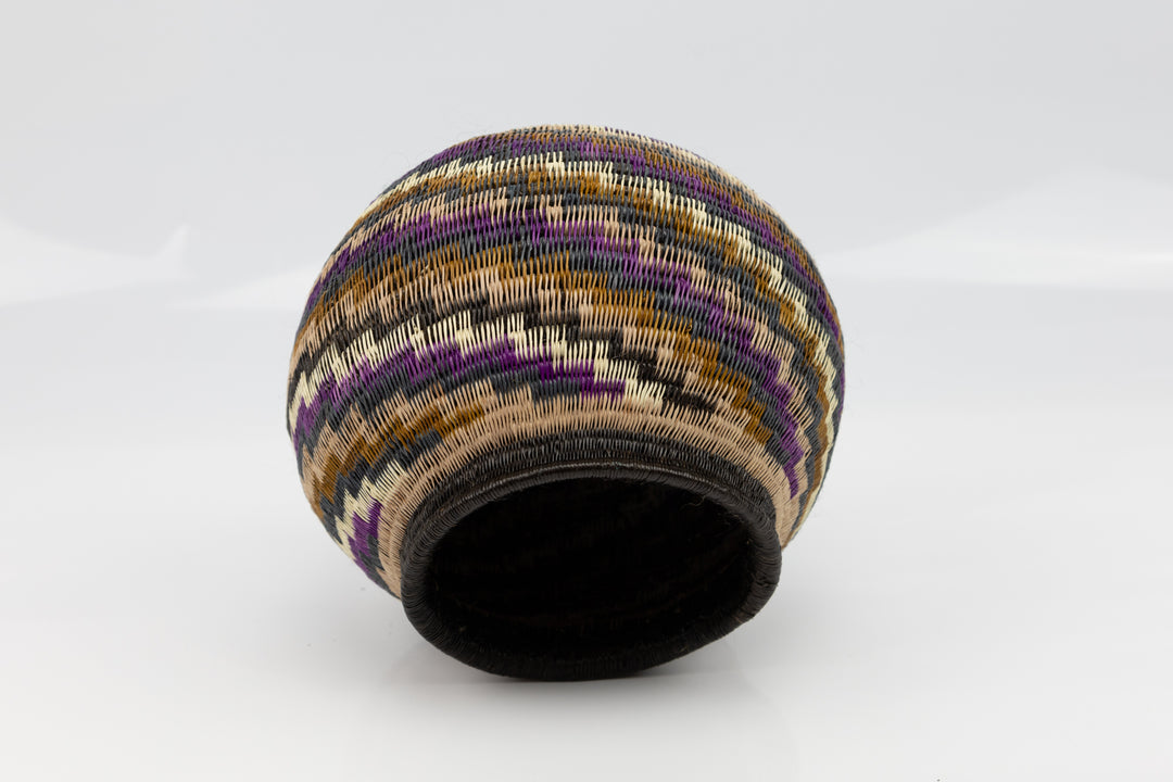 Black Brown And Purple Woven Basket