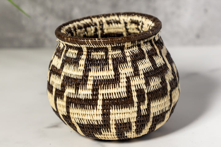 Black And White Staircase Woven Basket