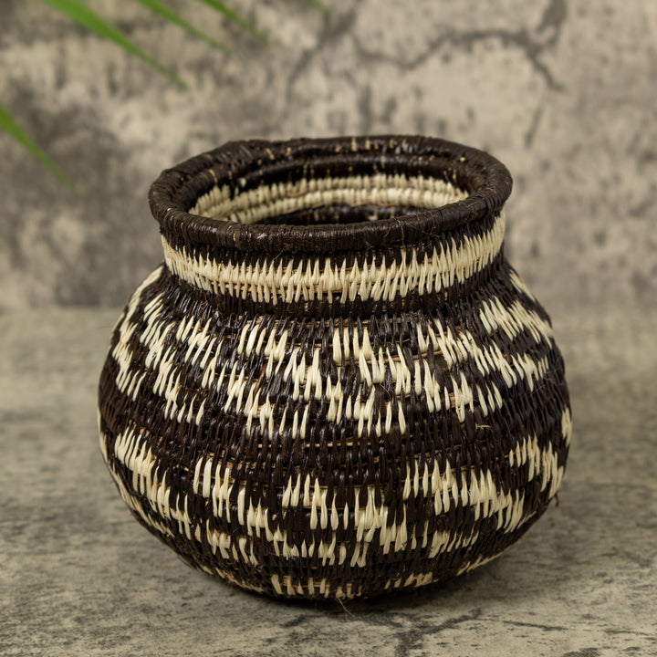 Small Black And White Rainforest Basket