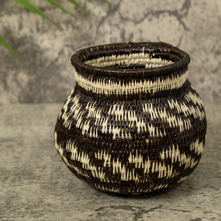 Small Black And White Rainforest Basket