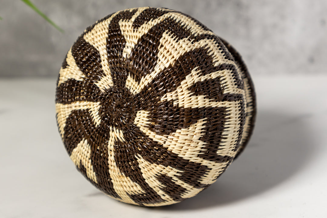 Black And White Staircase Woven Basket